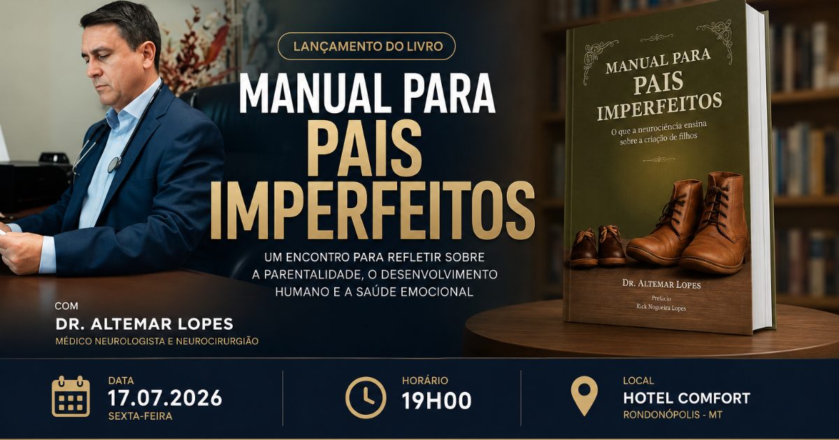 Vice-prefeito de Rondonópolis lançamento seu livro 17 de Julho as 19hr no Confort Hotel.