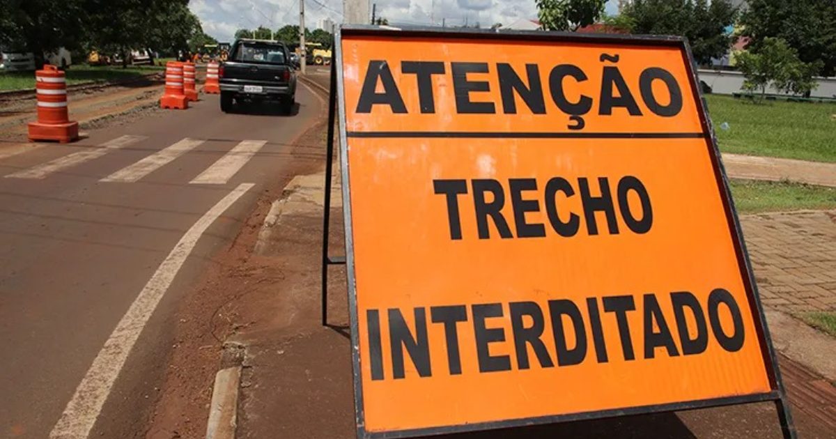 Três pontos de Rondonópolis terão trânsito interditado para obras nesta terça-feira